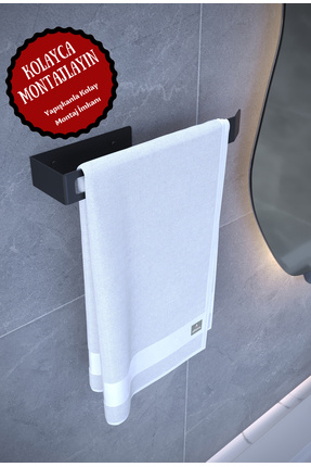 Siyah Metal Yapışkanlı Kağıt Havluluk, Kağıt Havlu Askısı, Peçetelik, Banyo Mutfak Askısı Image 0