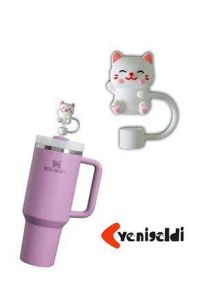 1 Adet (10MM) Stnly Quencher Uyumlu Toz Geçirmez Şans Kedisi Pipet Tıpası Image 0