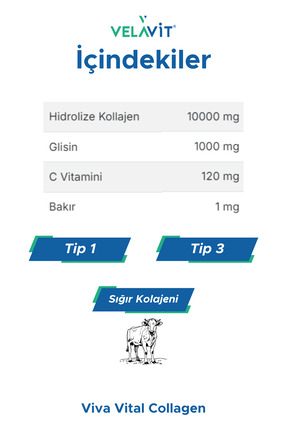 Viva Collagen Kavanoz 334 Gr. 10.000 Mg, Ekstra Glisinli Kollajen Image 1