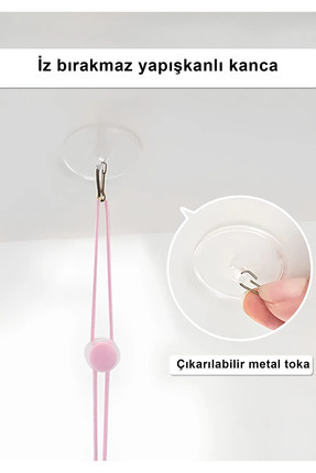 Tırtıl Kedi Oyuncağı, Kendinden Yapışkanlı, Zilli, Elastik İpli, Asılı Kedi Oyuncağı Image 2