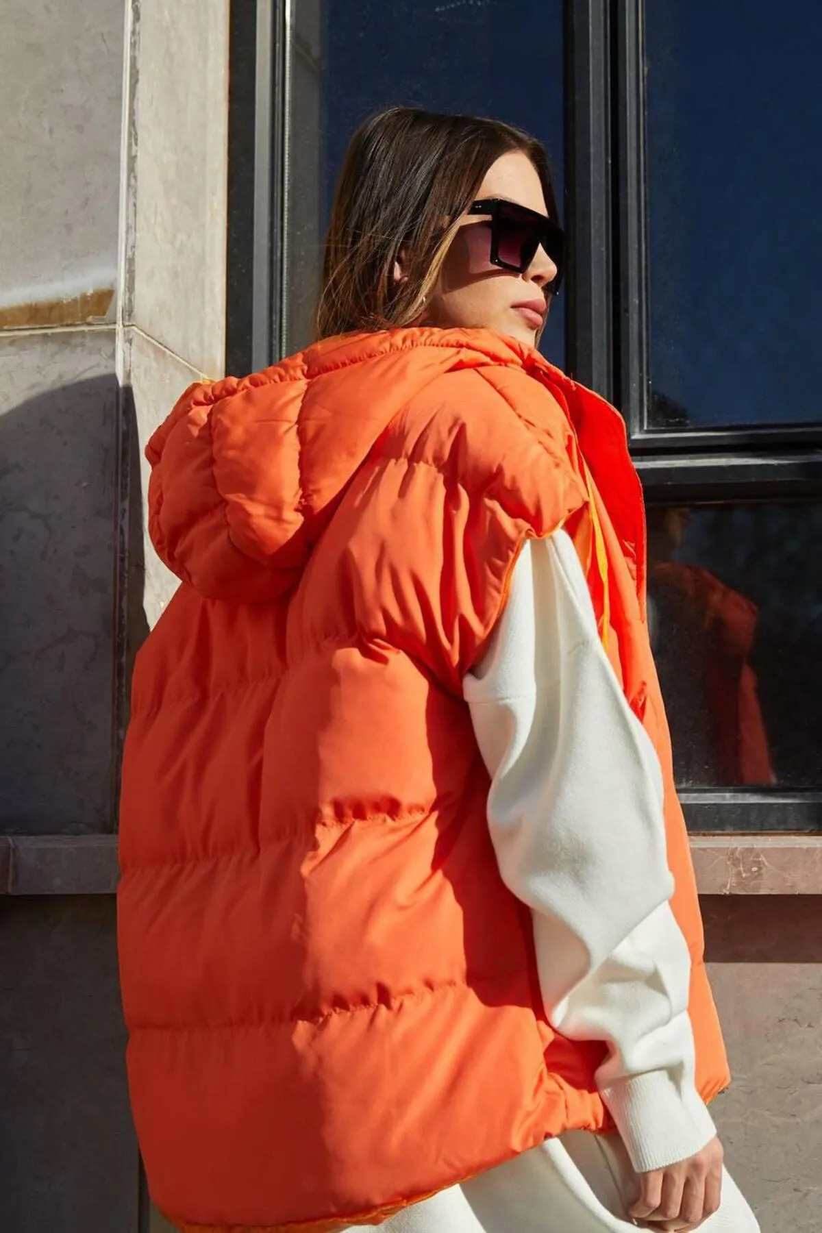 جلیقه بادی اورسایز کلاهدار