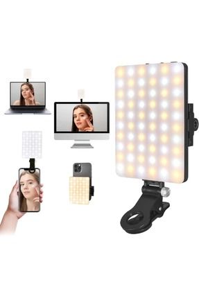 Led 60 Mini Klipsli Foto Kamera Işığı Cep Telefonu Led Işık Selfie Işık Şarj Edilebilir Image 0