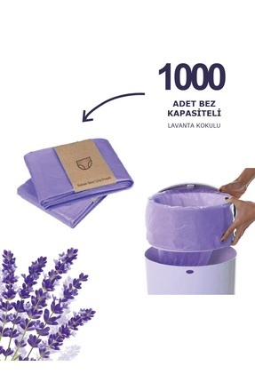 16Lt Çöp Kutuları Ile Uyumlu 1000 Bebek Bezi Kapasiteli Lavanta Kokulu Yerli Çöp Poşeti Image 0