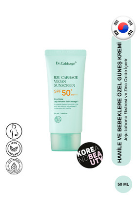 Tntnmom's Jeju Cabbage Vegan Sunscreen 50ml Spf50 Pa | Hamile Ve Bebeklere Özel Güneş Kremi Image 0