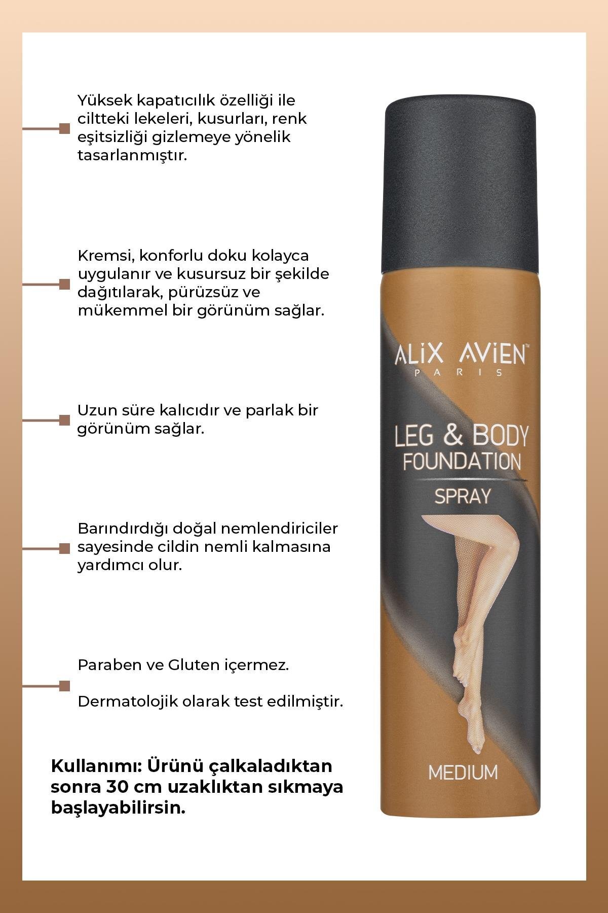 فونداسیون ساق پا میکاپ بدن متوسط ​​جوراب اسپری برنزینگ افکت - فونداسیون ساق و بدن 75 میلی لیتر