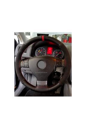 Kahverengi Siyah Dikmeli Iki Renkli Yüzüklü Direksiyon Kılıfı Image 1