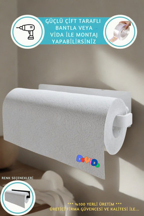 Yapışkanlı Metal Kağıt Havlu Peçetelik Pratik Yapışkanlı Demir Askılık Havluluk Banyo Mutfak Askısı Image 0