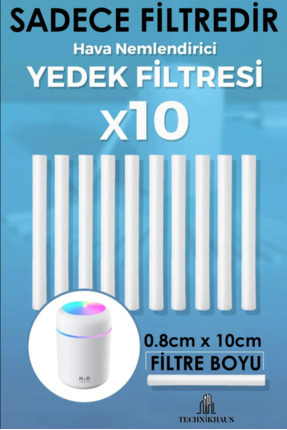 Hava Nemlendirici Buhar Makinesi Filtresi 10 Adet Universal - 0.8cm X 10cm Image 0