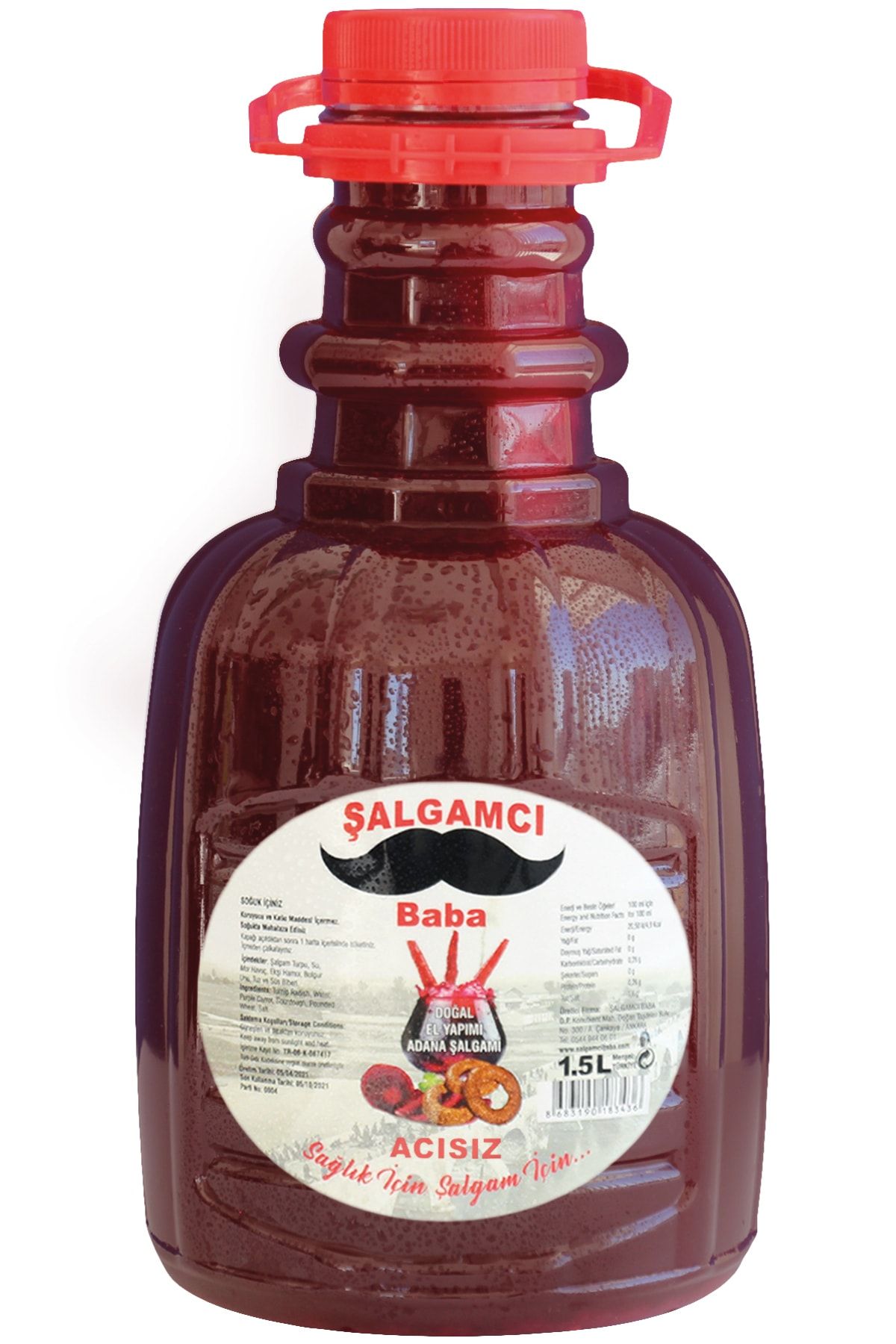 Şalgamcı Baba 1.5 L Acısız Havuç Taneli Doğal Katkısız Şalgam Suyu