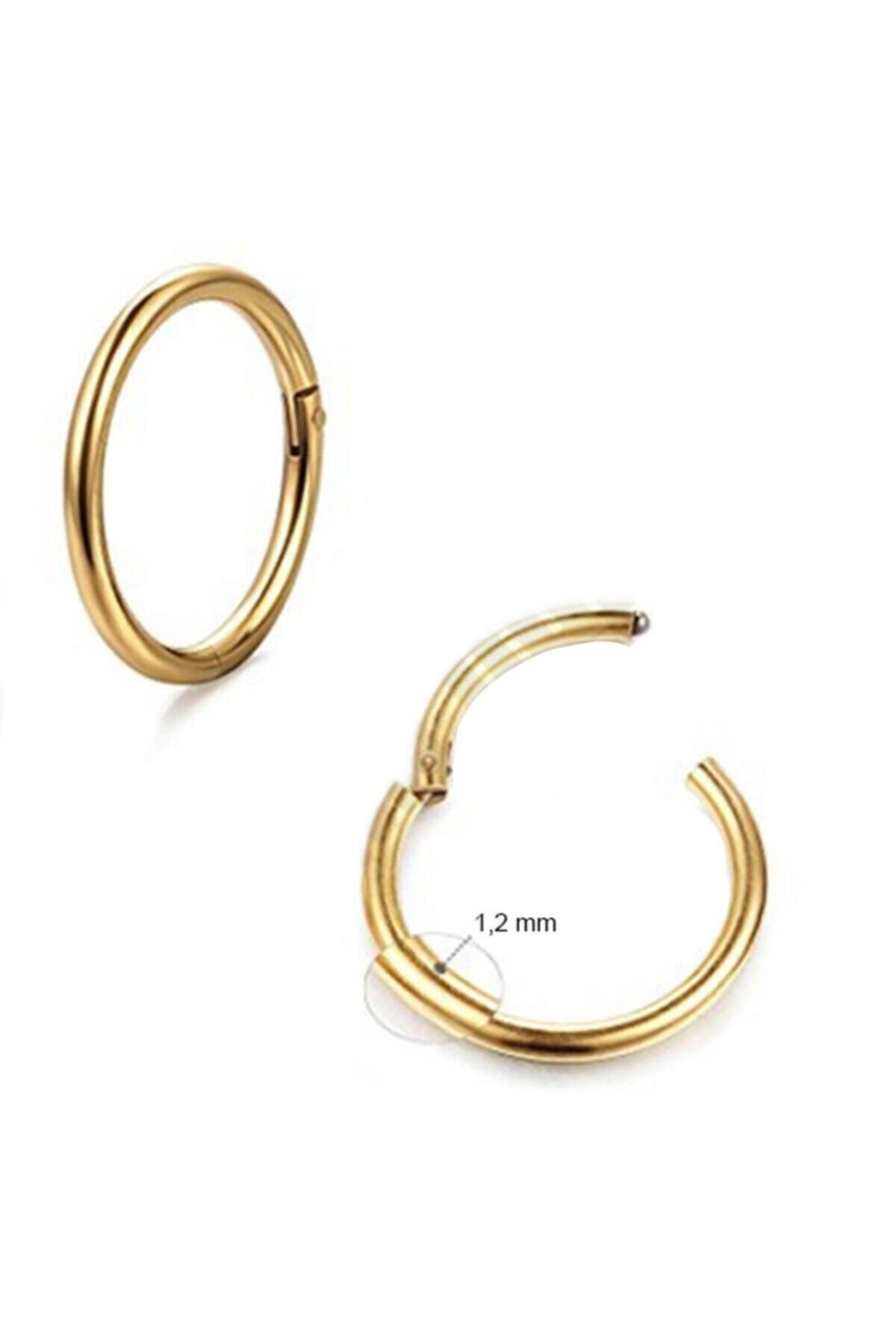 Cadının Dükkanı Cerrahi Çelik Halka Gold Rengi Kulak-dudak-burun Piercing (iç Çap 6 Mm)