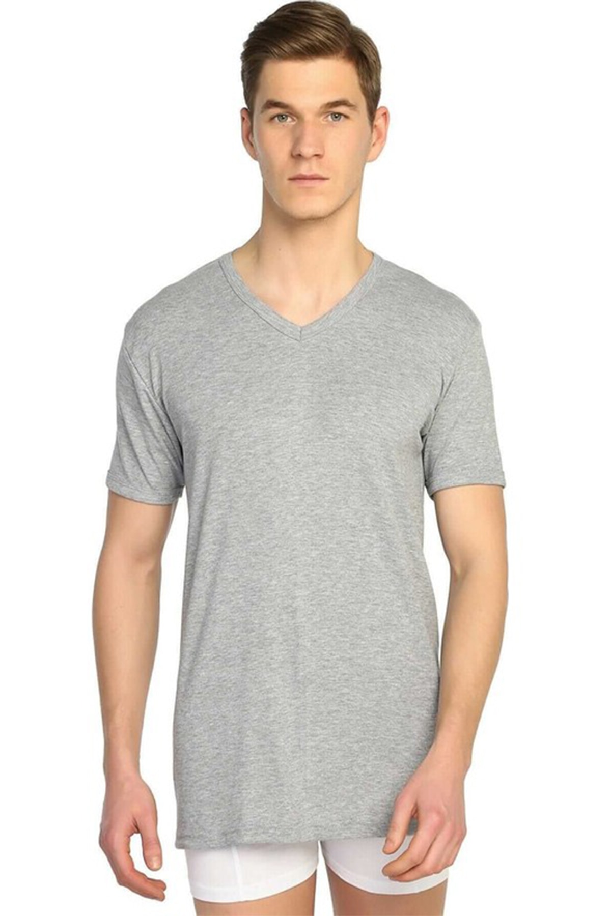 Seher Erkek Tişört Ribana V Yaka Pamuklu Fanila 6'lı Paket