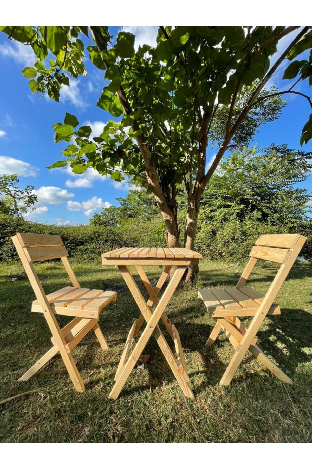 beynis life Katlanabilir Bahçe Balkon Piknik 2 Sandalyeli Masa Seti