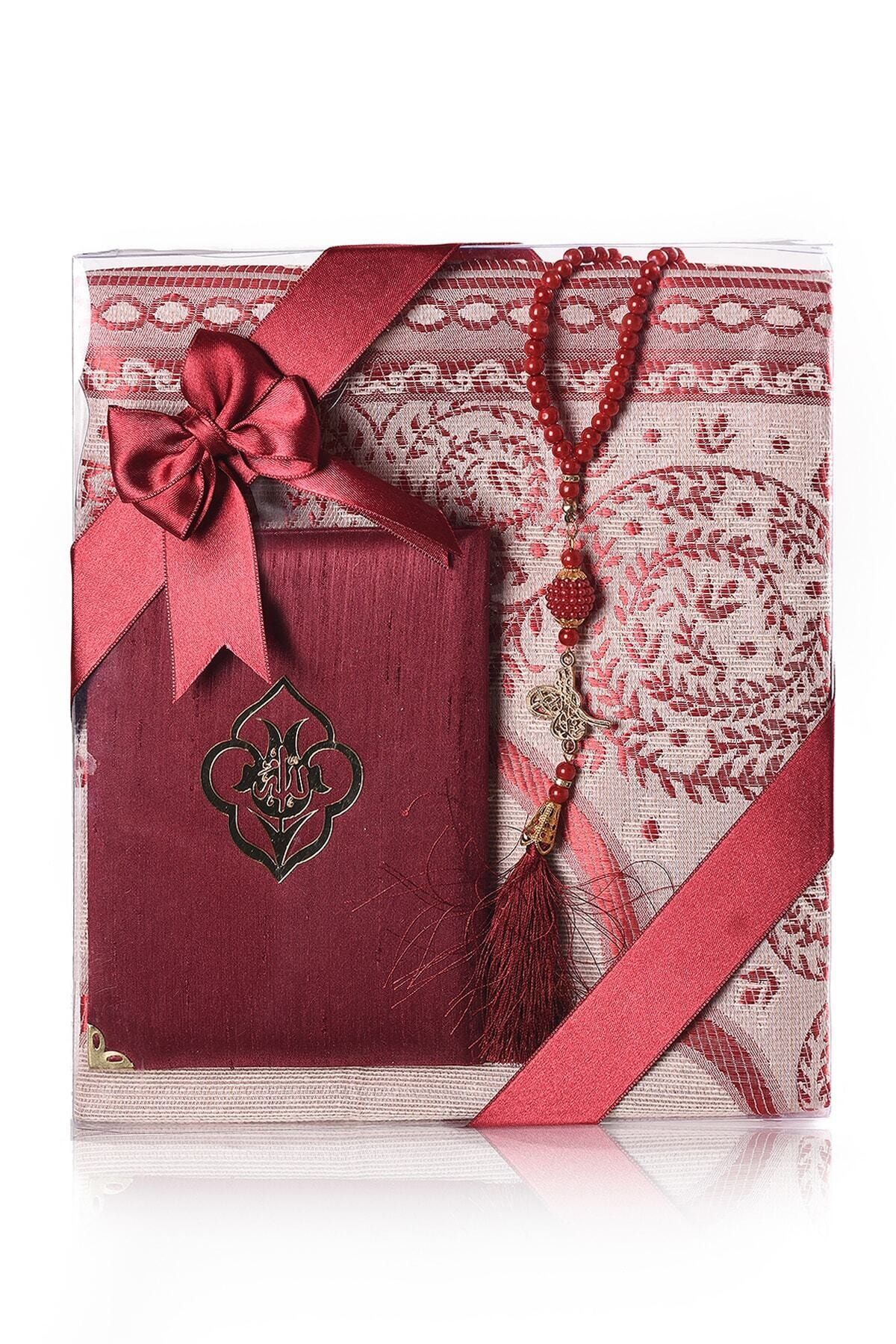 ikrahac Kare Set (SECCADE ŞANTUK YASİN İNCİ TEPİH) Bordo 28x23