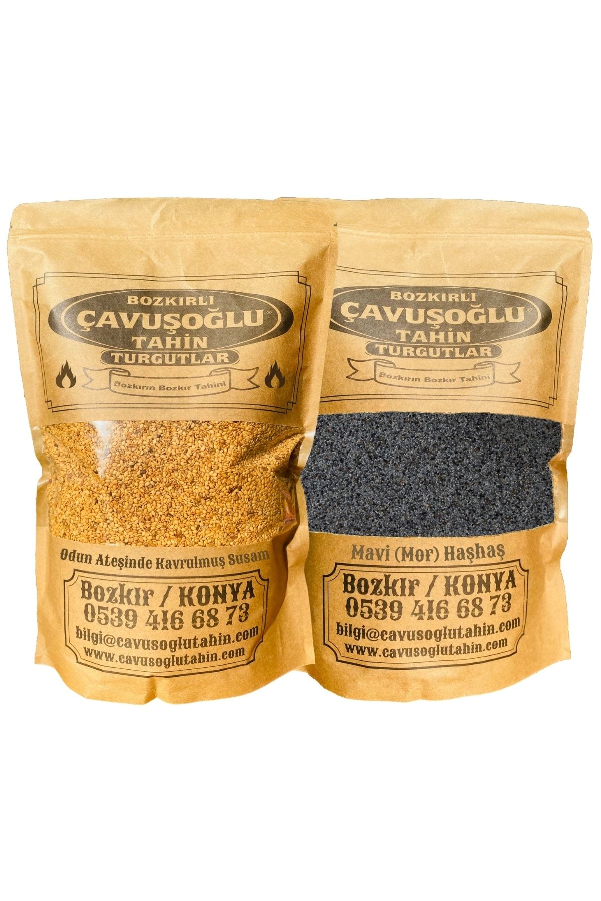 Bozkırlı Çavuşoğlu Odun Ateşinde Kavrulmuş Susam 500g + Odun Ateşinde Kavrulmuş Mavi Haşhaş 250g