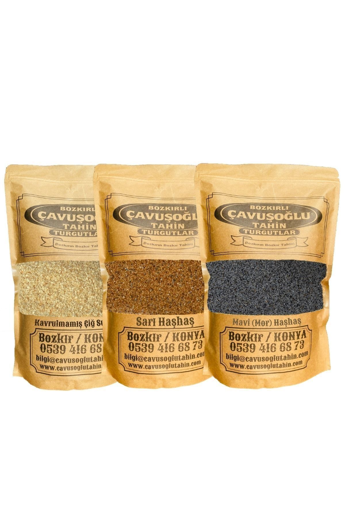 Bozkırlı Çavuşoğlu Çiğ Susam 500g + Sarı Haşhaş 250g + Mavi Haşhaş 250g