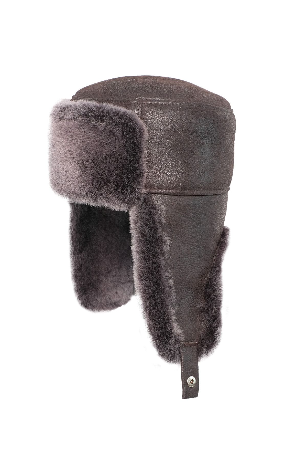 Mumcu's Leather Deri Unisex Rus Pilot Şapkası - Asker