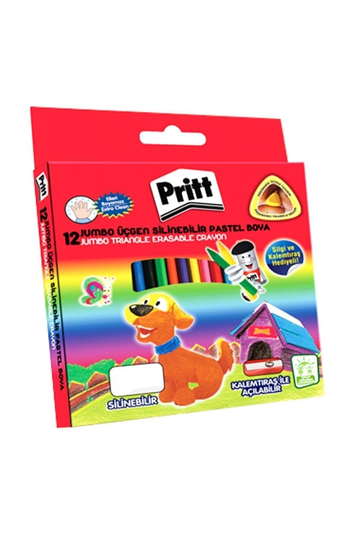 Pritt Pastel Boya Jumbo Silinebilir Üçgen 12 Li 1655739