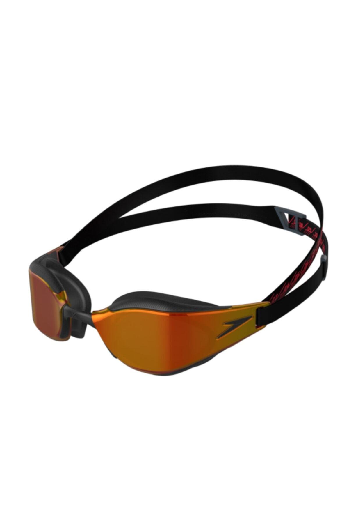 SPEEDO Fastskin Hyper Elite Mirror Swimming Googles - Black/dragon Fire/gold