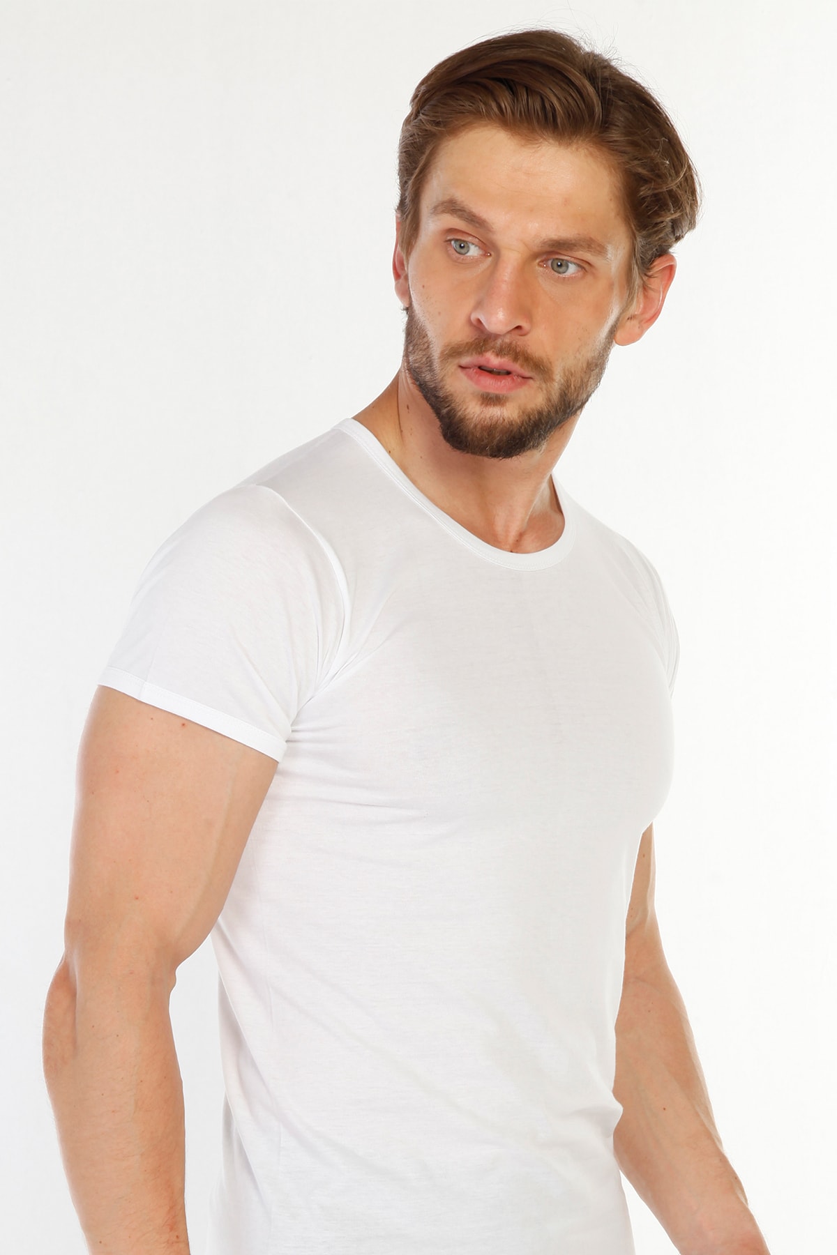 TOLIN 12 Li Paket %100 Pamuk Beyaz O Yaka Erkek Süprem Fanila 314b