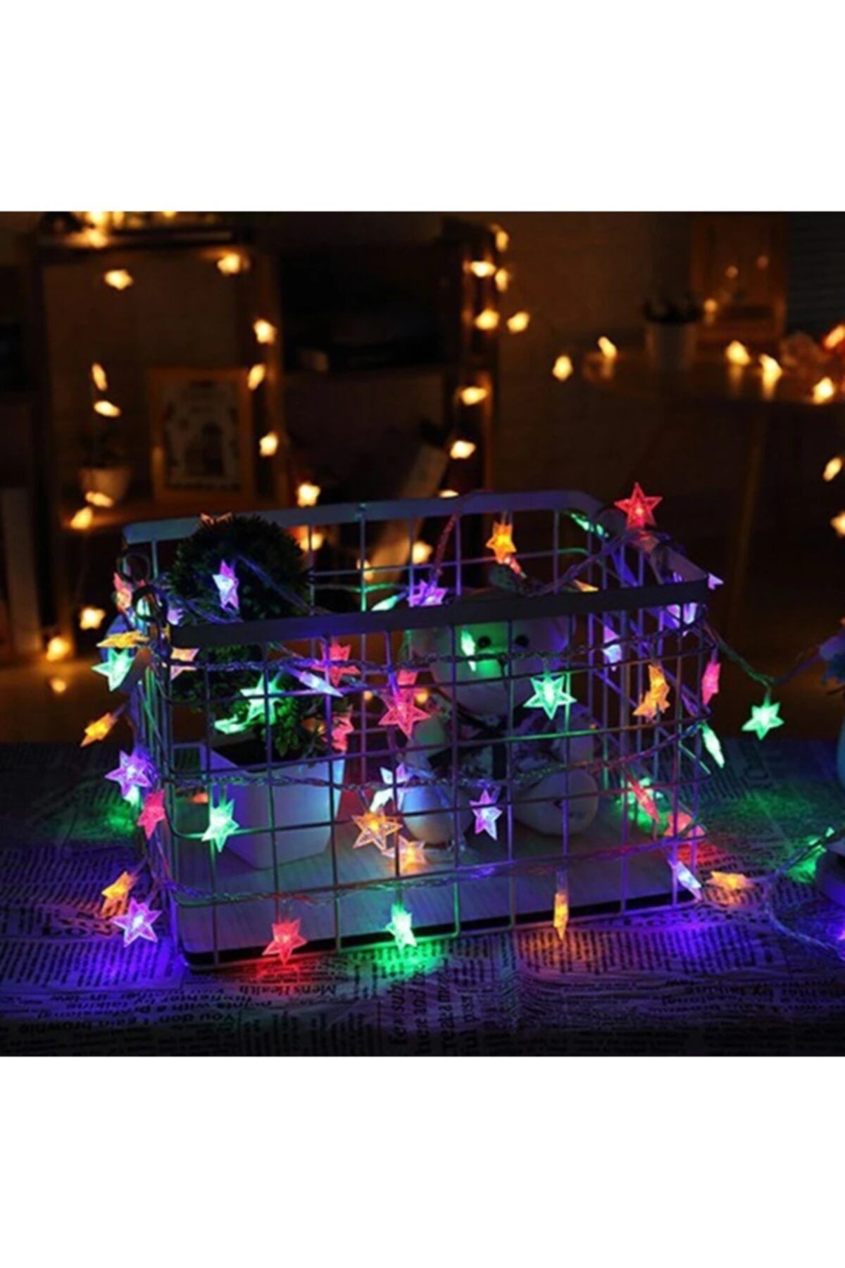 BYSHOME Dekoratif 5 Metre Yıldızlı Pirinç Led Rgb Renk