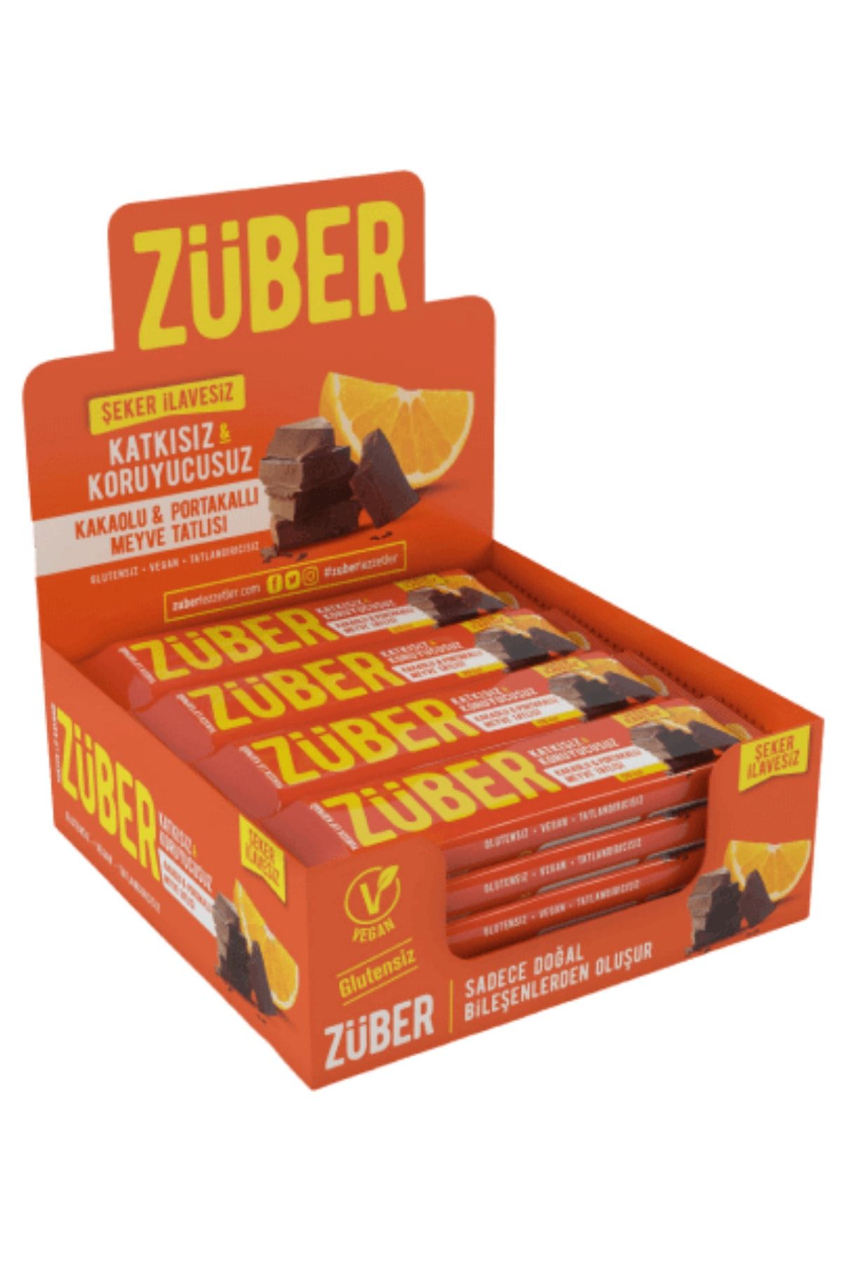 Züber Portakallı Kakaolu Meyve Bar 12 Adet X 40 g