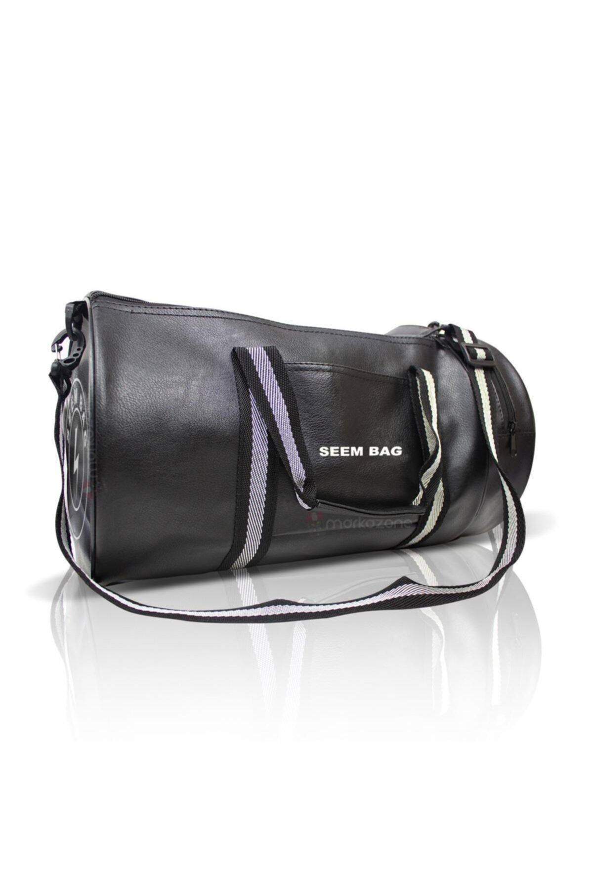 emyt23 Seem Bag Silindir Spor Fitness Çantası Siyah