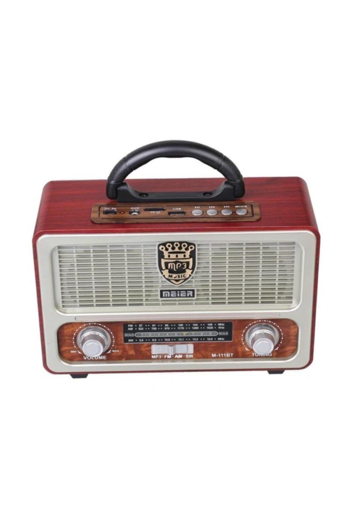 Meier M-111bt Şarjlı Nostaljik Radyo Bluetootlu-kumandalı Usb/sd/mp3