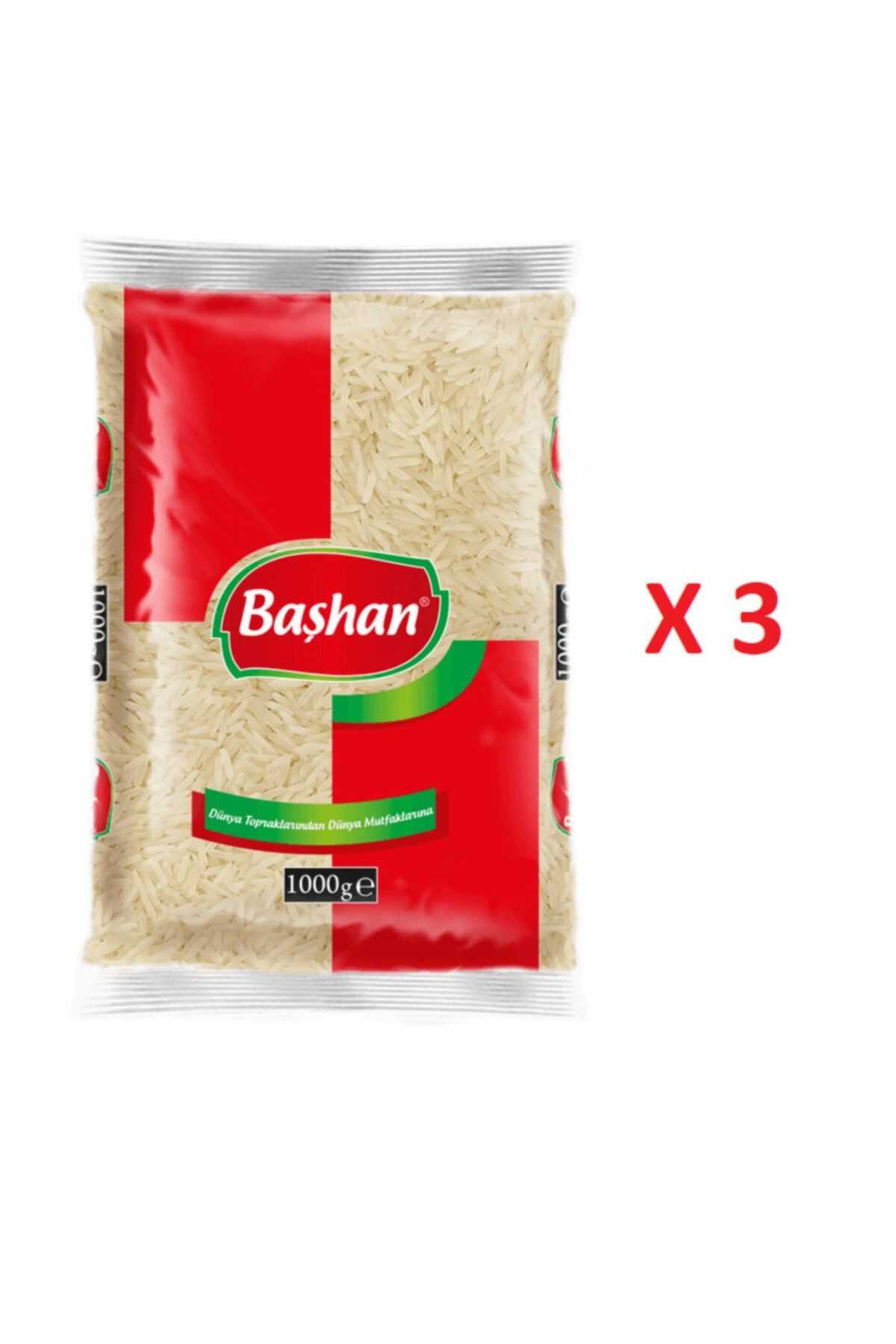 Başhan 1. Sınıf Basmati Pirinç Glutensiz 1121 Hint Pirinci 1000 Gr X 3