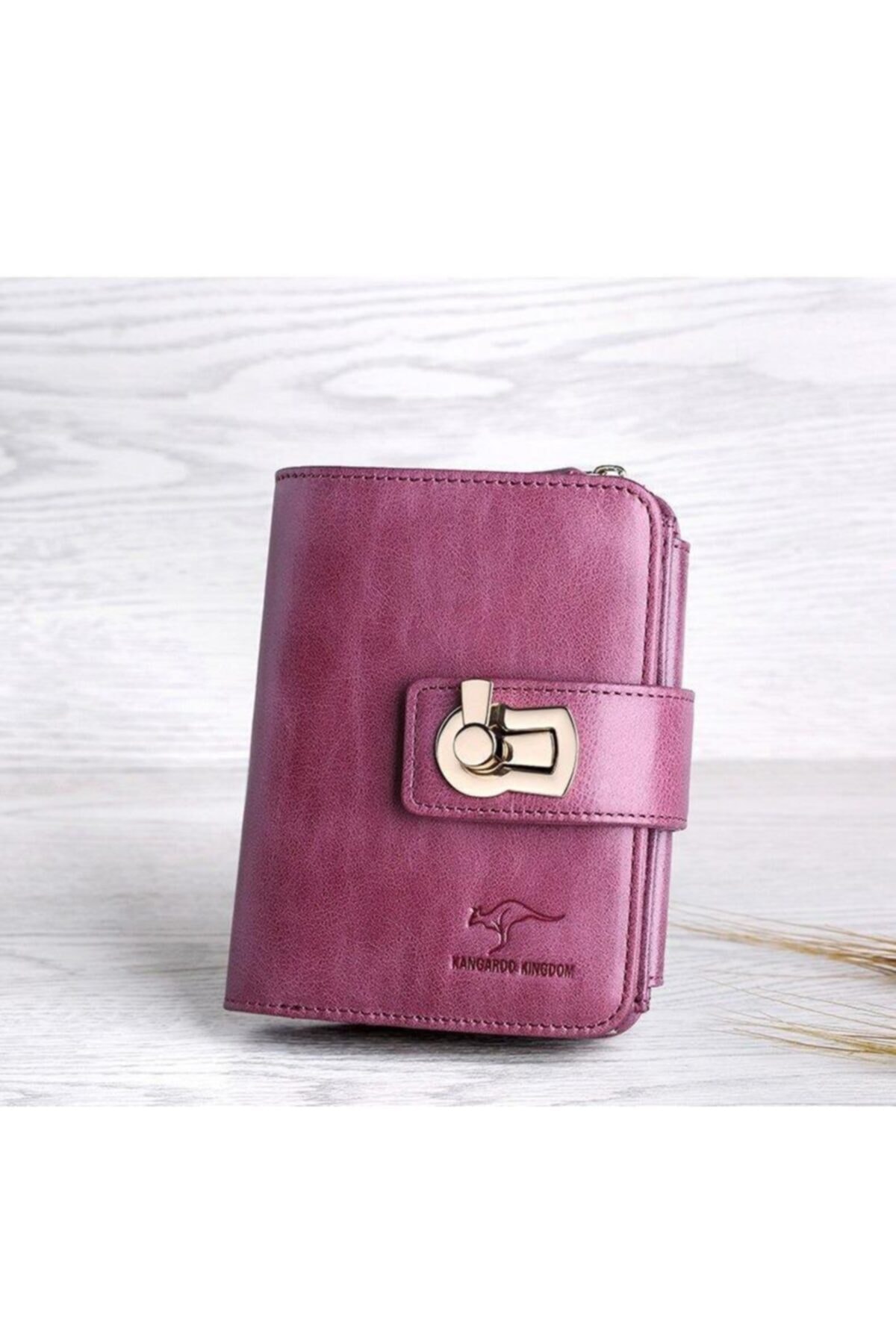 Schulzz Kanqaroo Orijinal Hakiki Deri Mor Kadın Cüzdan & Kartlık