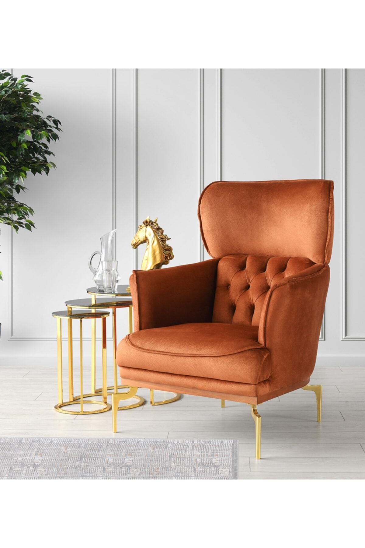 MİRS MOBİLYA Loft Berjer Kiremit