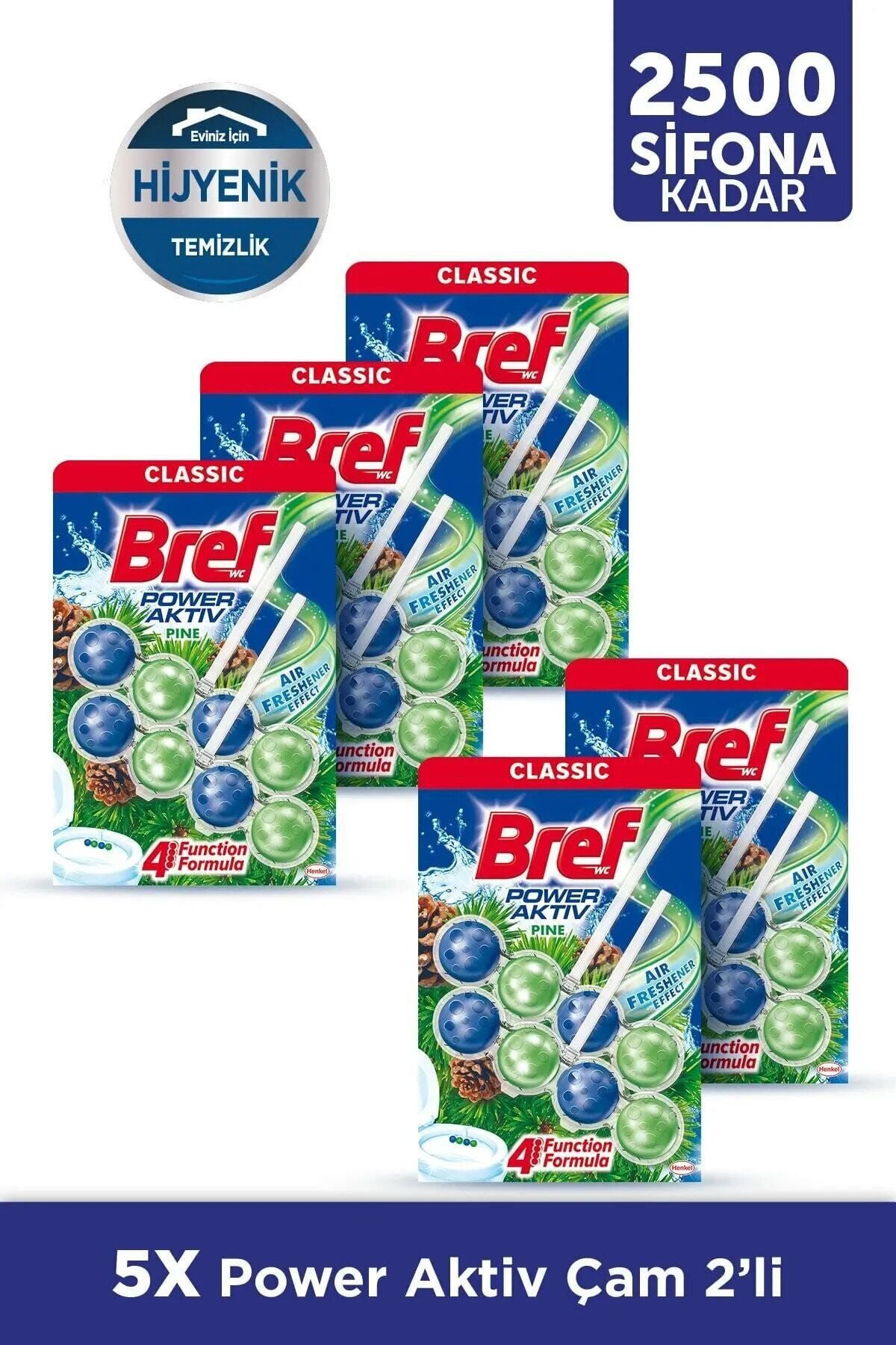 Bref WC Power Aktiv Duopack Katı Klozet Bloğu Çam, 5 x 2'li Paket
