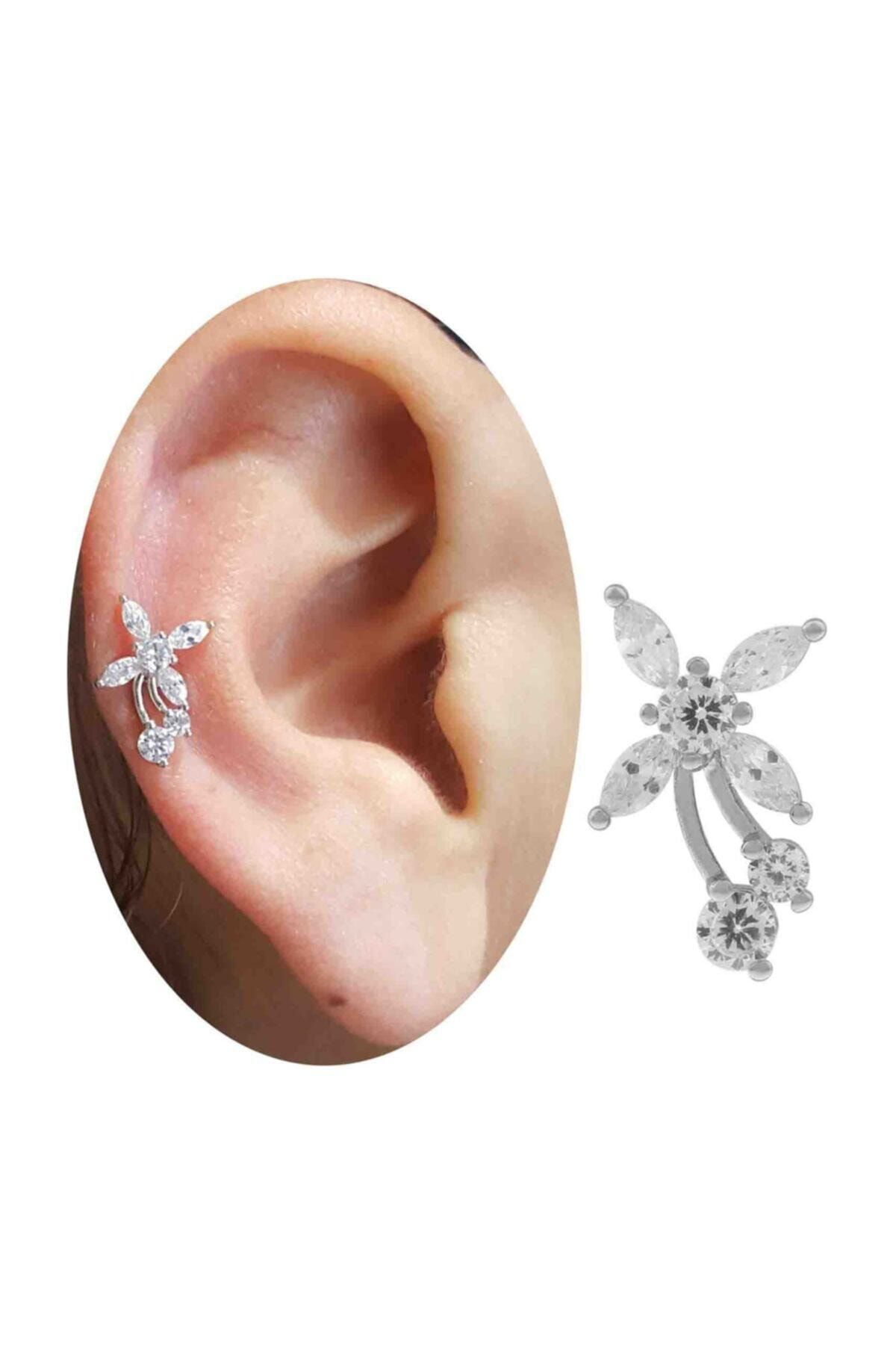 Cadının Dükkanı Cerrahi Çelik Taşlı Sağ Kulak Için Kulak-kıkırdak-helix Piercing