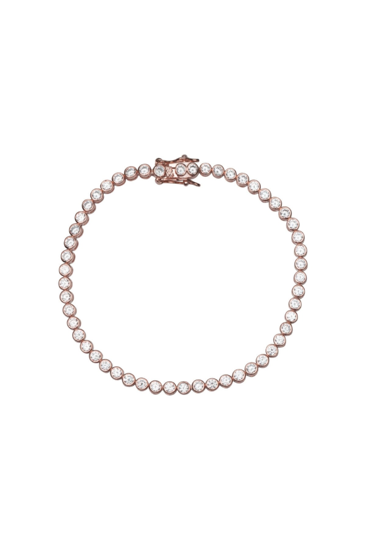 So CHIC... Su Yolu 18 Ayar Rose Altın Kaplama 19cm Gümüş Bileklik
