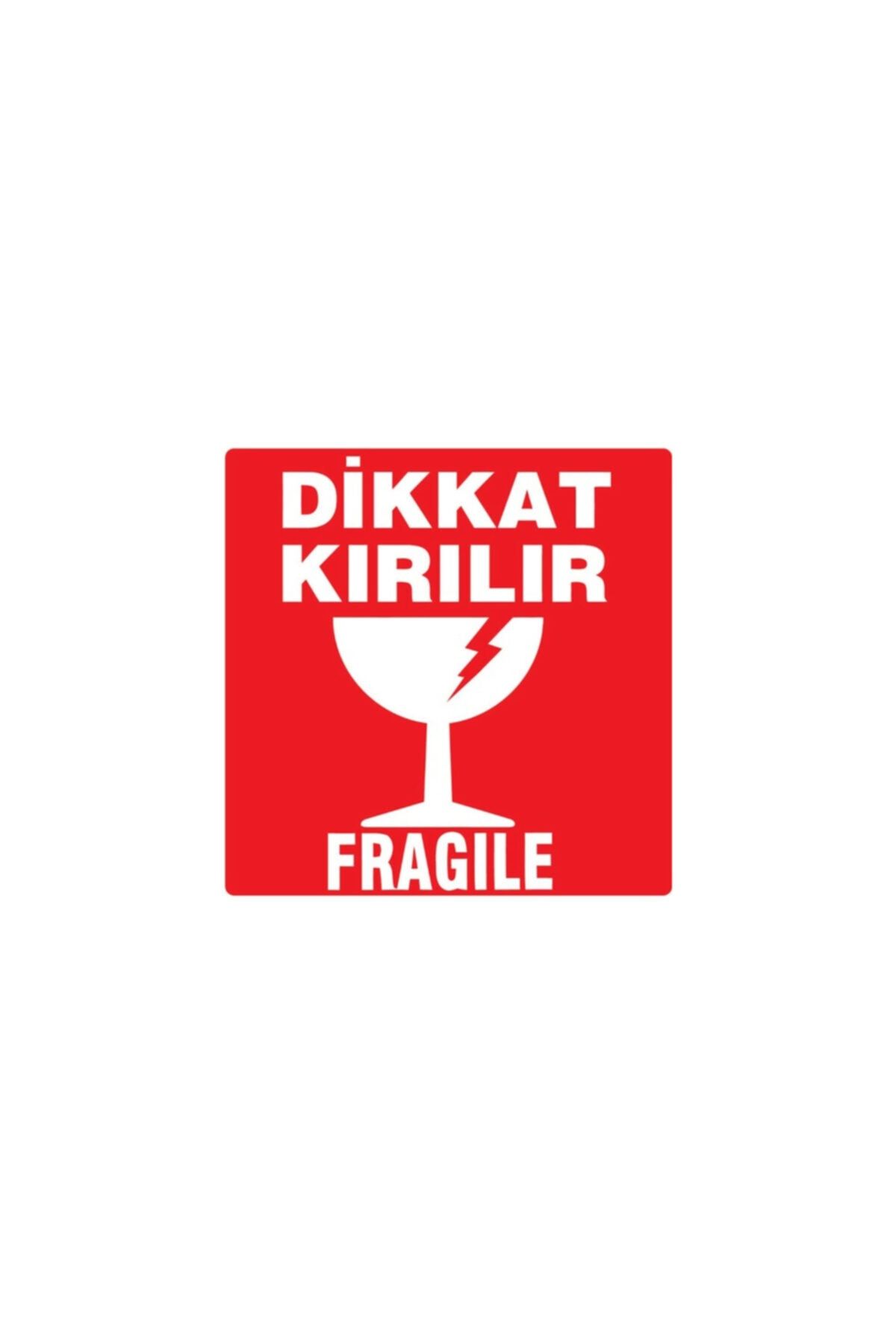 On Roll Paper Kırmızı Dikkat Kırılır Etiketi 100x100 Mm 500'lü 6 Rulo