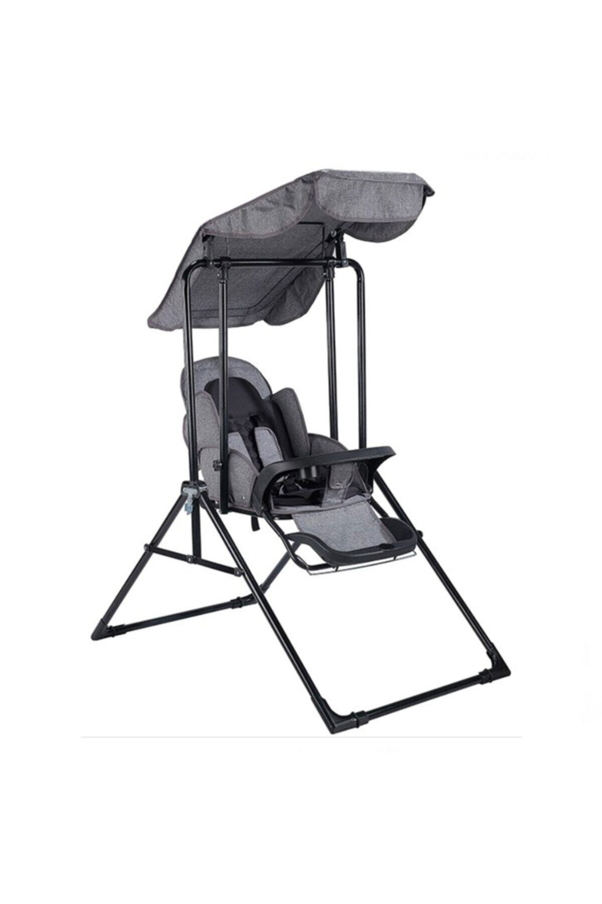 BabyHope Yılın Ilk Fırsatları - 804 Lüks Yatarlı Salıncak Kırçıllı Gri - ™ Beyaz At®