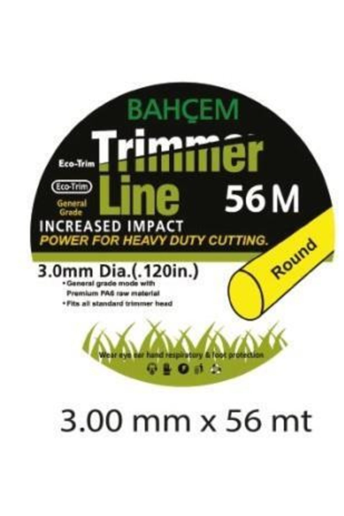 Bahçem Yuvarlak Plastik Telli Misina 3,00mm 56m