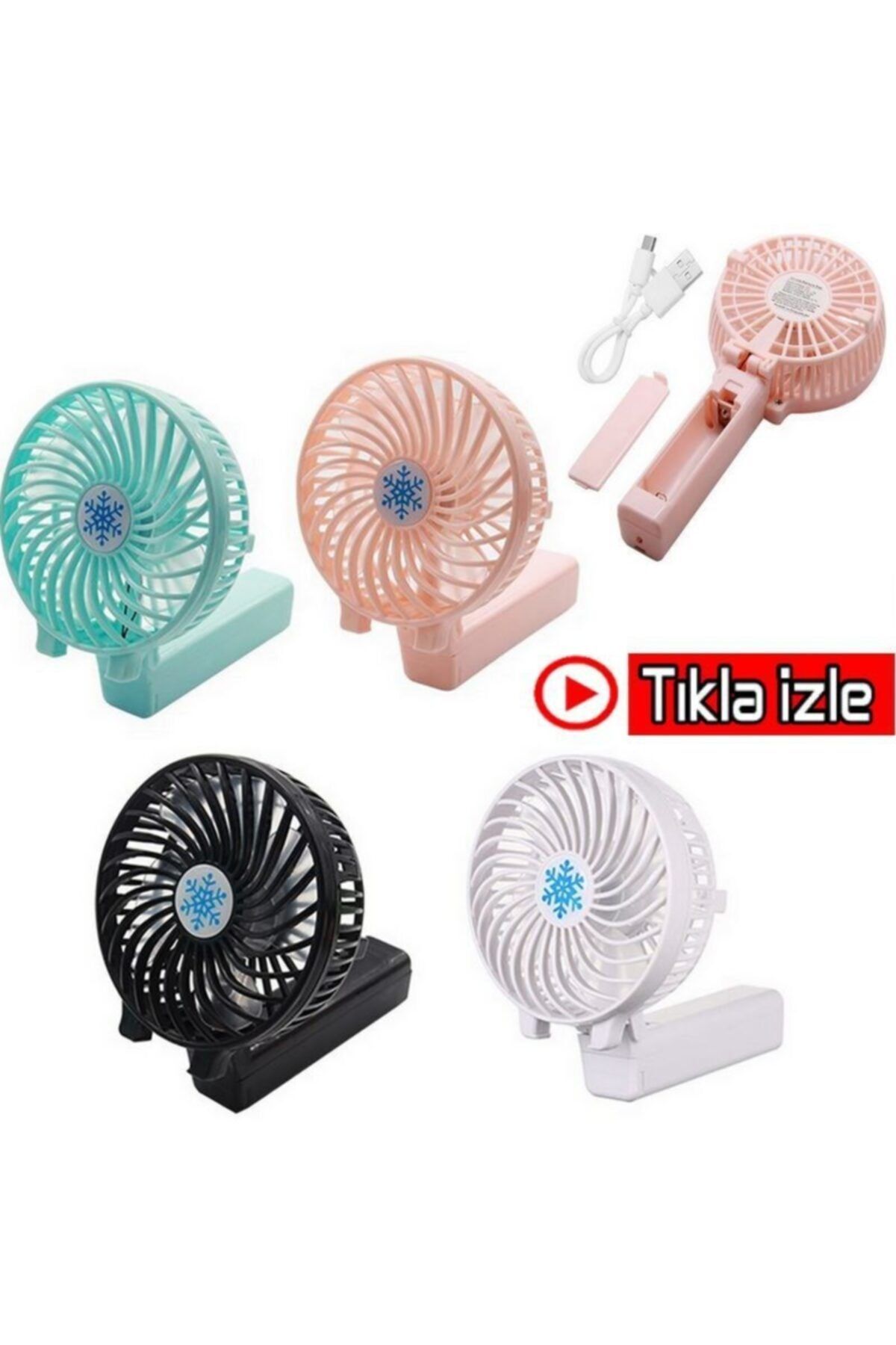 Firsat Ayi Mini Usb Katlanır Taşınabilir Şarjlı Vantilatör El Fanı Masaüstü Soğutucu Serinletici Fan