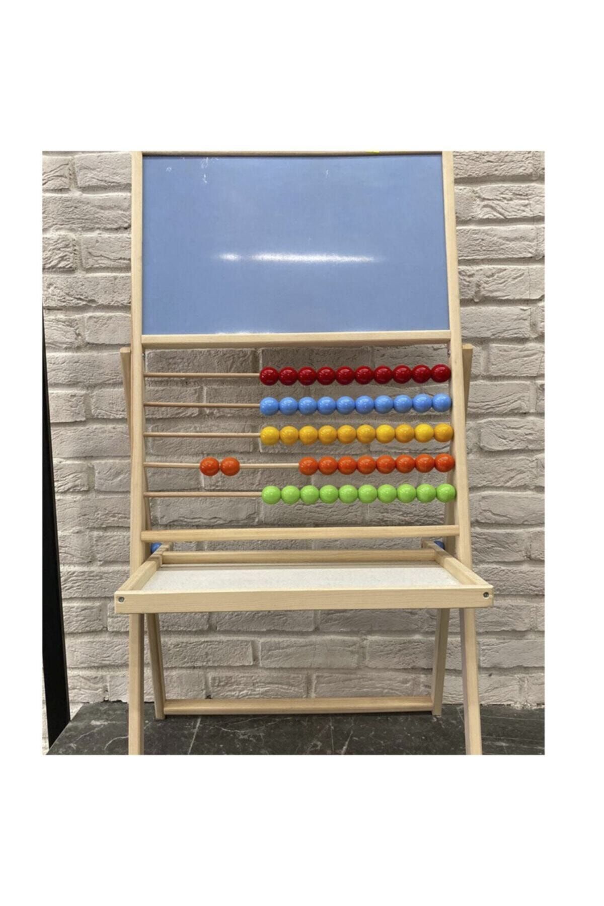 Panda Ahşap Renkli Yüzey 30x40 Cm 50'li Mıknatıslı Abaküslü Yazı Tahtası 377 Pembe