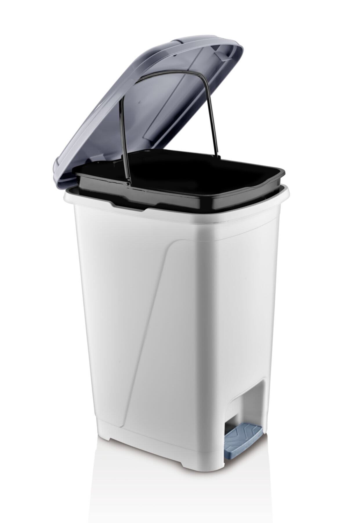 ASlife Iç Kovalı Pedallı Çöp Kovası 15 Litre Beyaz