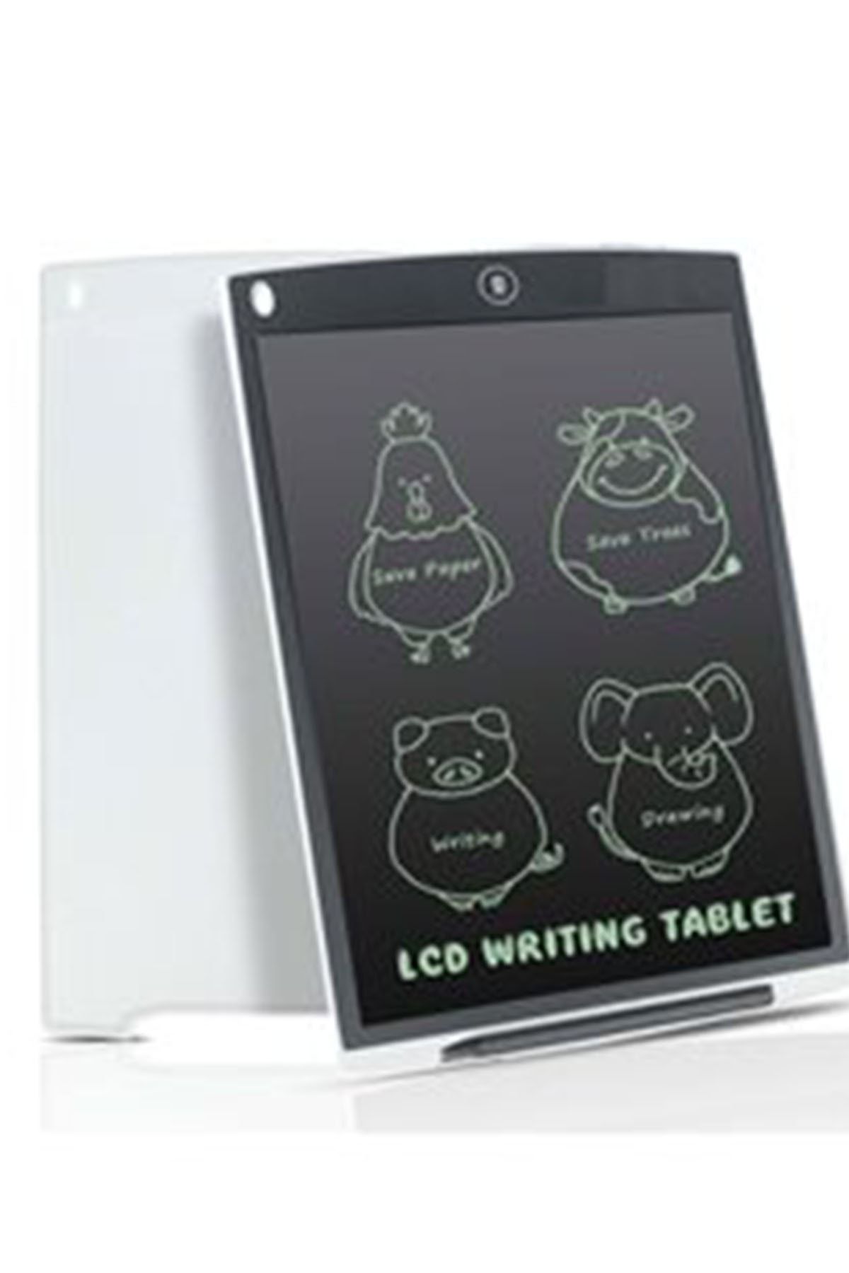 Amasra Writing Tablet Lcd 8.5 Inç Dijital Kalemli Çizim Yazı Tahtası Grafik Not Yazma Eğitim Tableti-beyaz