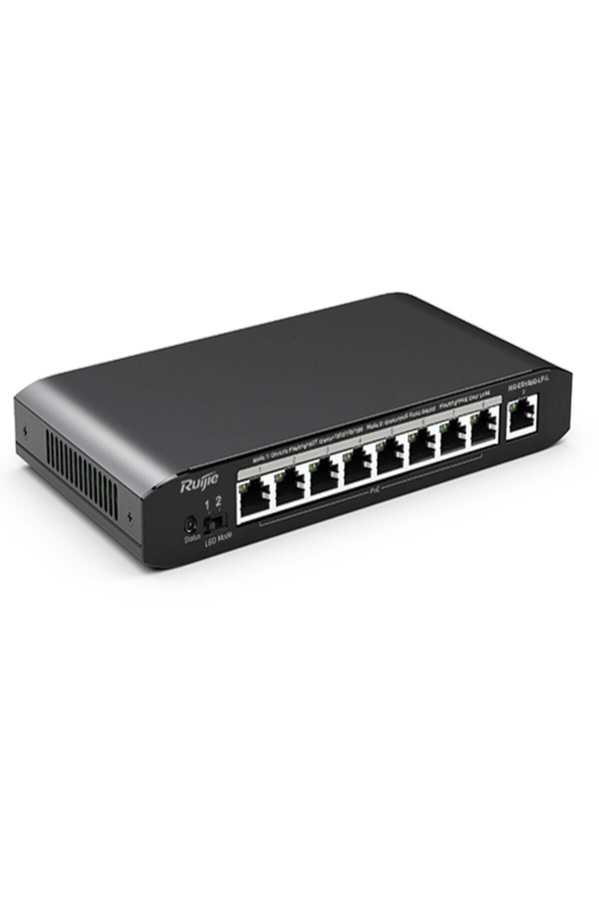 REYEE Rg-es109g-lp-l 9 Portlu, 10/100/1000 Gigabit, Tak Çalıştır Switch, 8 Port Poe+ (54w)