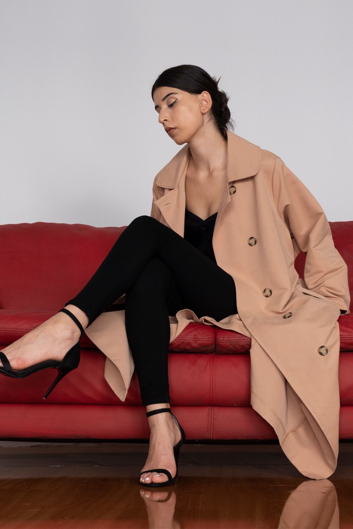 ABBRA Kadın Oversize Kuşaklı Trençkot