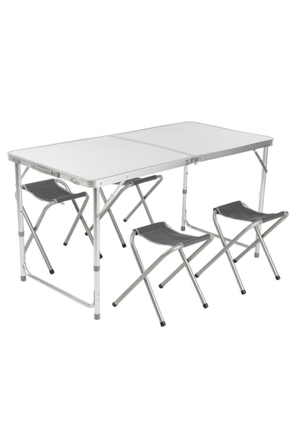 Loap Havaii 4 Kişilik Katlanır Dayanıklı Kamp Masası 4 Tabure Beyaz