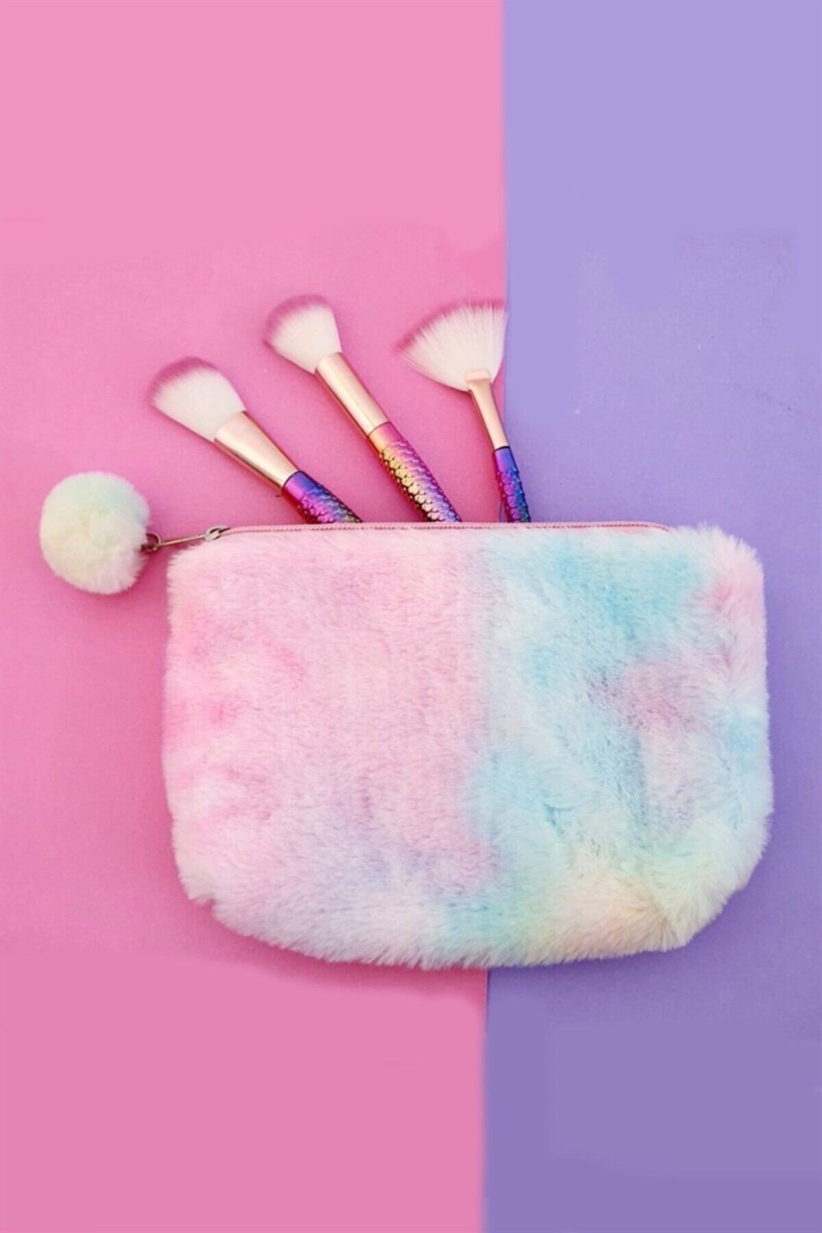Carpe Rainbow Peluş Makyaj Çantası