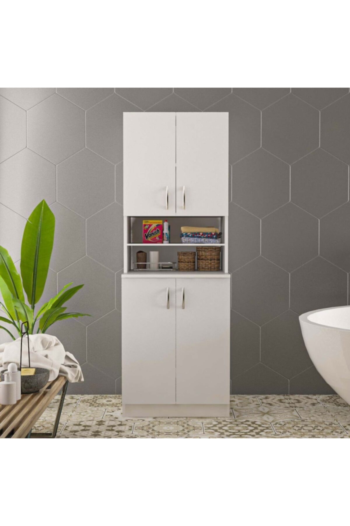dekorstilim Mdf Banyo Ve Çamaşır Makinesi Alt Üst Dolabı Seti