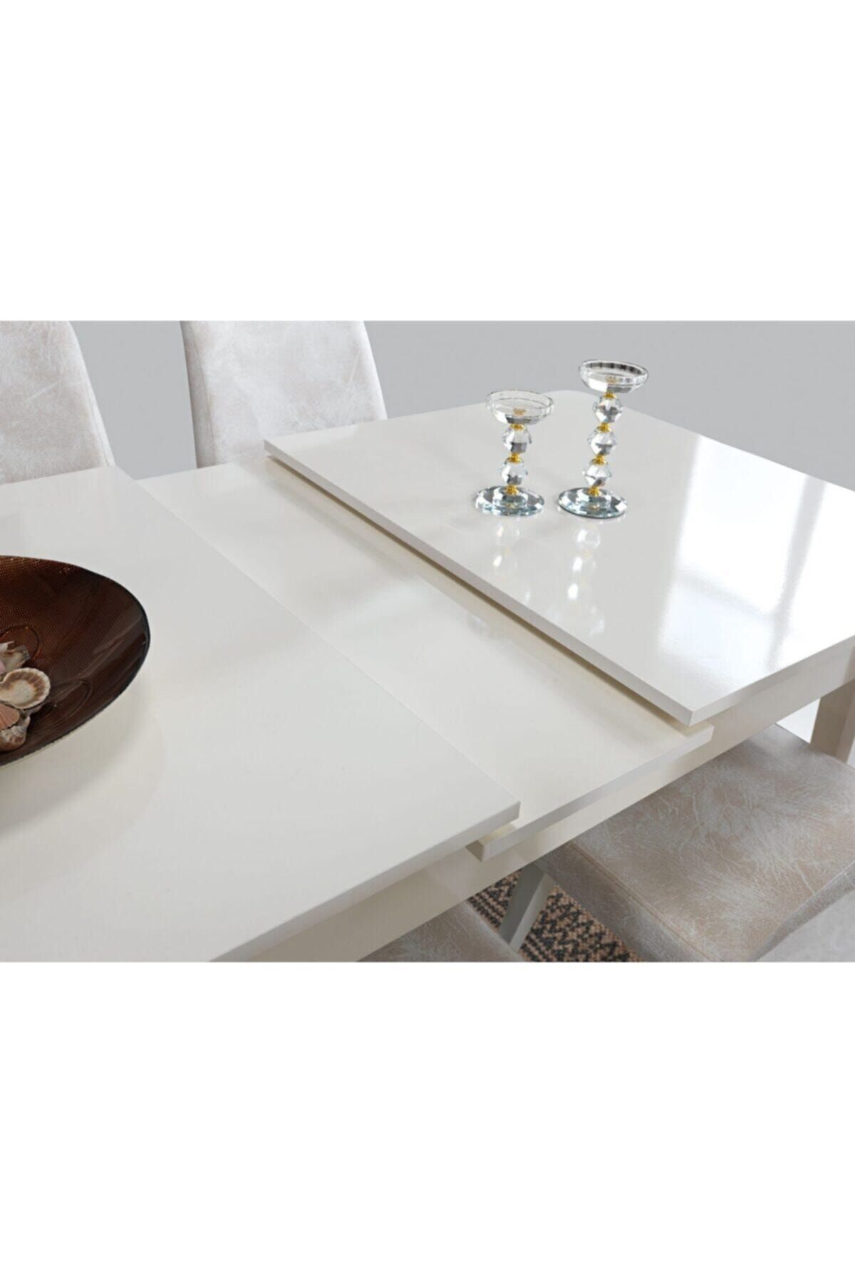 EVART MOBİLYA Evart E374 Oval Zıplayan Açılır Masa ( Sadece Masa ) 18mm