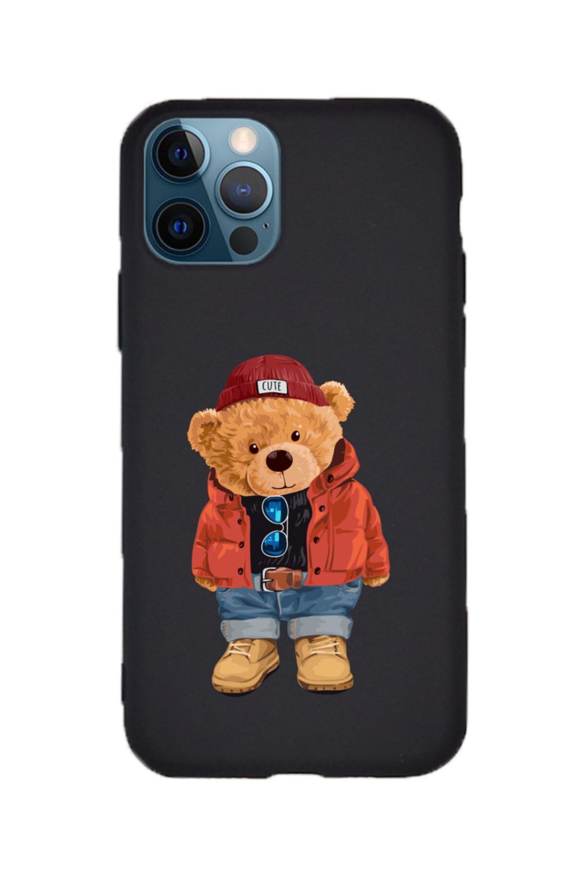 KaffCase Iphone 12 Pro Teddy Bear Baskılı Lansman Kılıf