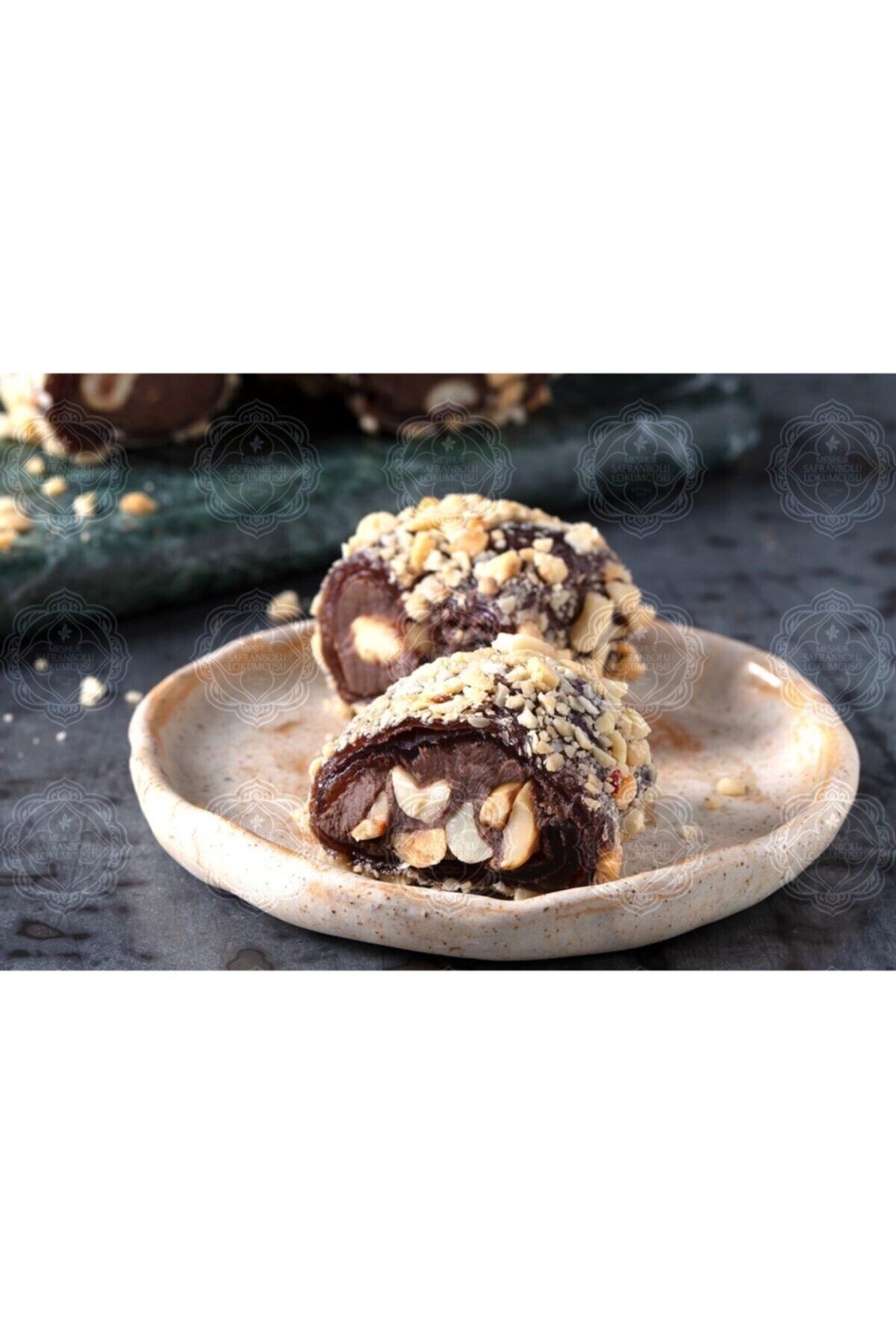 MEŞHUR SAFRANBOLU LOKUMCUSU Browni Yer Fıstık Kaplı Çikolatalı Fındıklı Lokum 1 Kg
