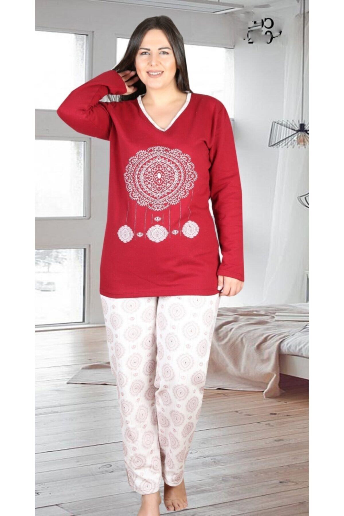 ASEL PİJAMALARI Kışlık Kadın Desenli Iki Iplik (ŞARDONLU) Pijama Takımı.