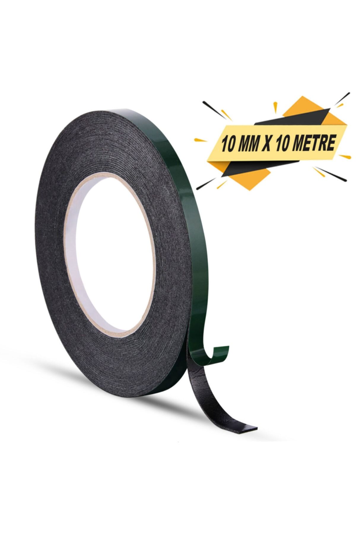 Badem10 Çift Taraflı Köpük Bant Eva Montaj Bandı Siyah 10 Mm X 10 Metre